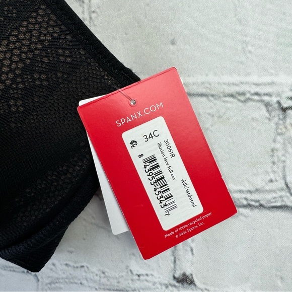 NWT Spanx Bra-llelujah! Illusion Lace Full Coverage Bra black / oatmeal - Picture 10 of 12